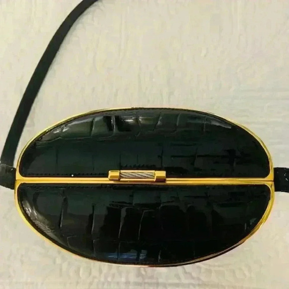 Vtg Finesse La Model Genuine Black Crocodile Alligator Hard case Satchel… - Picture 10 of 12